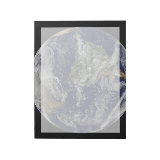 Voller Erde mit einem mächtigen Wintersturm. Notizblock (Rotiert)