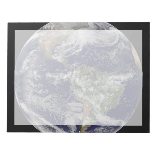 Voller Erde mit einem mächtigen Wintersturm. Notizblock (Vorderseite)