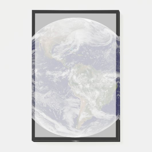 Voller Erde mit einem mächtigen Wintersturm. Post-it Klebezettel (Vorderseite)