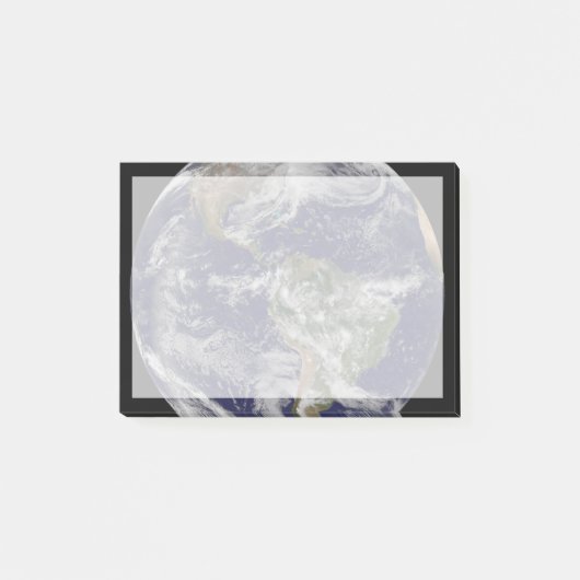 Voller Erde mit einem mächtigen Wintersturm. Post-it Klebezettel (Vorderseite)