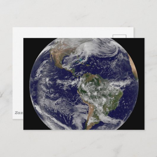 Voller Erde mit einem mächtigen Wintersturm. Postkarte (Vorne/Hinten)