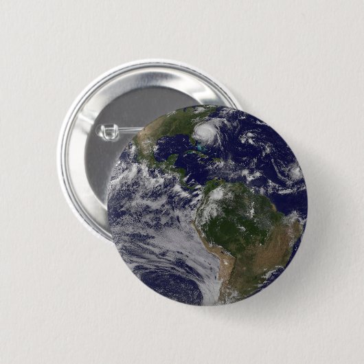 Voller Erde mit Hurrikan Irene an der Ostküste. Button (Vorne & Hinten)