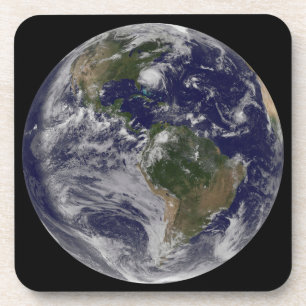 Voller Erde mit Hurrikan Irene an der Ostküste. Getränkeuntersetzer