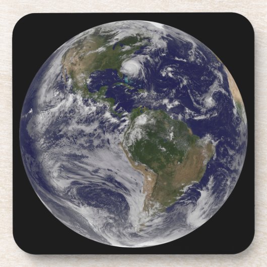 Voller Erde mit Hurrikan Irene an der Ostküste. Getränkeuntersetzer (Vorderseite)