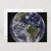 Voller Erde mit Hurrikan Irene an der Ostküste. Postkarte (Vorne/Hinten)