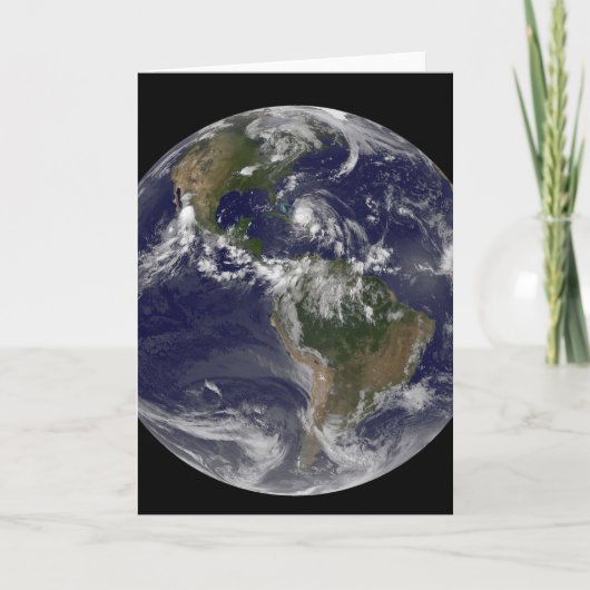 Voller Erde mit Hurrikan Irene über den Bahamas. Karte (Vorderseite)