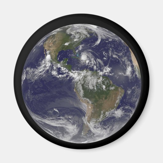 Voller Erde mit Hurrikan Irene über den Bahamas. Magnet (Vorne)