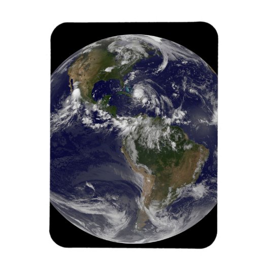 Voller Erde mit Hurrikan Irene über den Bahamas. Magnet (Vertikal)