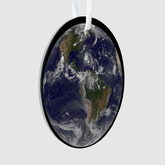 Voller Erde mit Hurrikan Irene über den Bahamas. Ornament (Vorderseite)