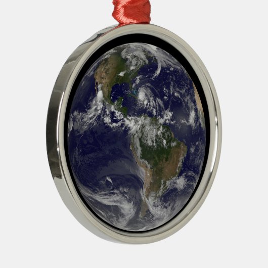 Voller Erde mit Hurrikan Irene über den Bahamas. Ornament Aus Metall (Rechts)