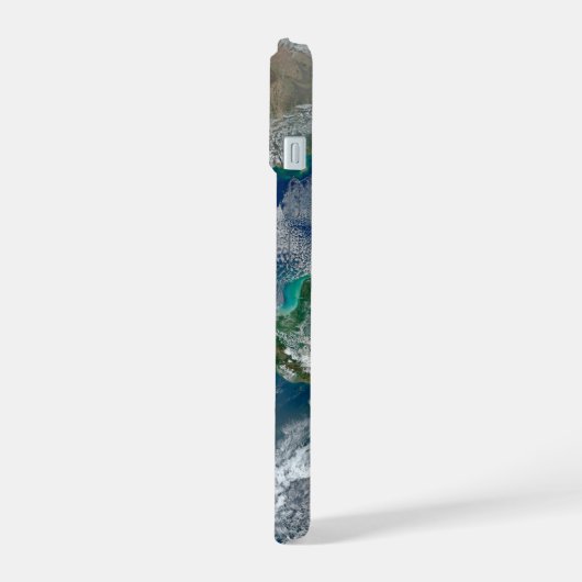 Voller Erde mit Nordamerika und Mexiko. iPhone 15 Hülle (Linke Seite)