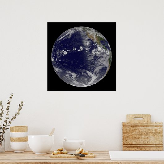 Voller Erde mit verschiedenen tropischen Stürmen. Poster (Küche)