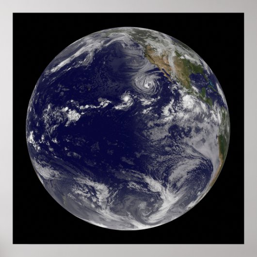 Voller Erde mit verschiedenen tropischen Stürmen. Poster (Vorne)