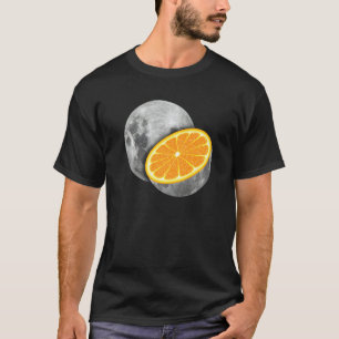 Voller großer Mond Orange Fruchtschnitt Folie im D T-Shirt