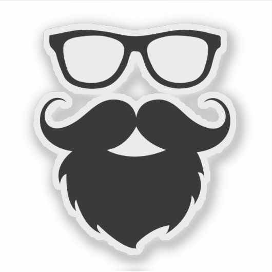 Voller Ground Funny Beard Man Aufkleber (Vorderseite)