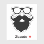 Voller Ground Funny Beard Man Aufkleber (Blatt)