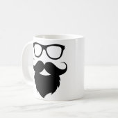 Voller Ground Funny Beard Man Kaffeetasse (Vorderseite Links)