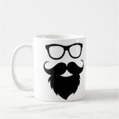 Voller Ground Funny Beard Man Kaffeetasse (Links)