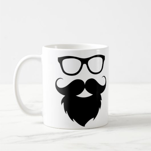 Voller Ground Funny Beard Man Kaffeetasse (Links)