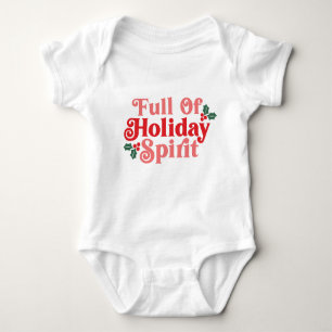 Voller Holiday Spirit - festliche Typografie Baby Strampler
