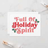 Voller Holiday Spirit - festliche Typografie Karte (Vorderseite/Rückseite Beispiel)