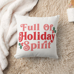 Voller Holiday Spirit - festliche Typografie Kissen