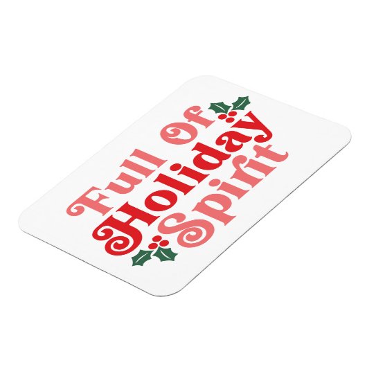 Voller Holiday Spirit - festliche Typografie Magnet (Linke Seite)