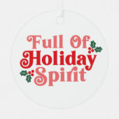Voller Holiday Spirit - festliche Typografie Ornament Aus Metall (Vorderseite)