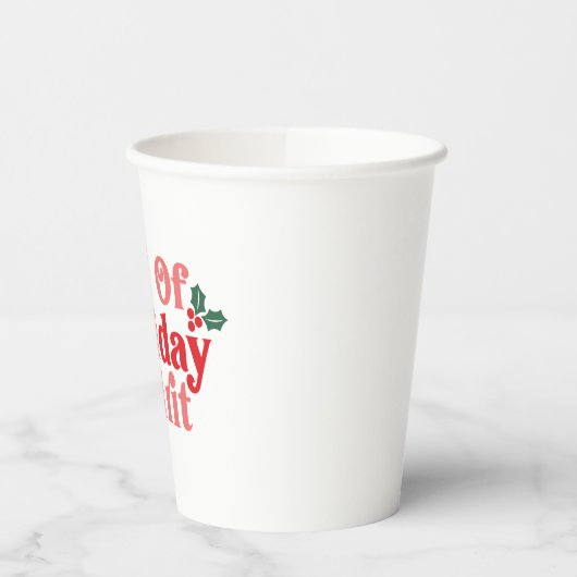 Voller Holiday Spirit - festliche Typografie Pappbecher (Links)