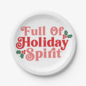 Voller Holiday Spirit - festliche Typografie Pappteller (Vorderseite)