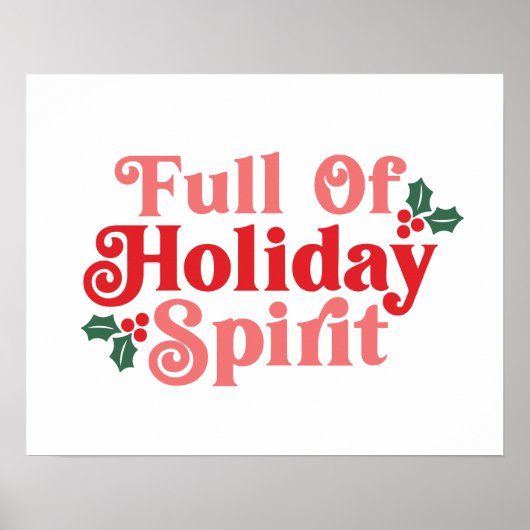 Voller Holiday Spirit - festliche Typografie Poster (Vorne)