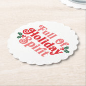 Voller Holiday Spirit - festliche Typografie Untersetzer (angewinkelt)