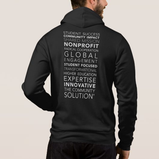 Voller Hoodie der TCS-Bildungs-Systems-Männer Zip (Rückseite)