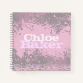 Voller Name mutierte lila, graue, rosa Mädchen Notizblock (Vorderseite)