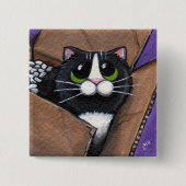 Voller O Katzen-Knopf des Kasten- Button (Vorderseite)