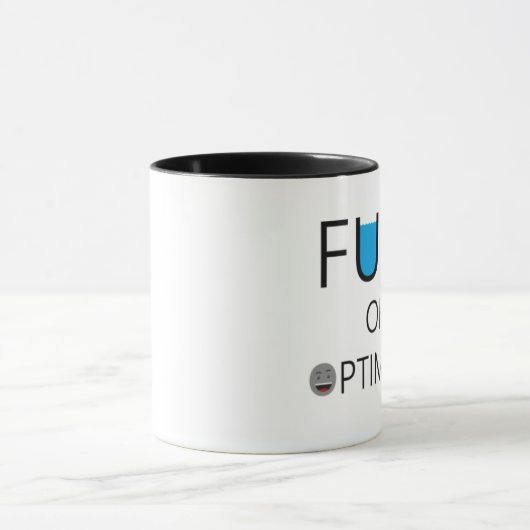 Voller Optimismus - OPTIMISTISCH Tasse (Zentrum)