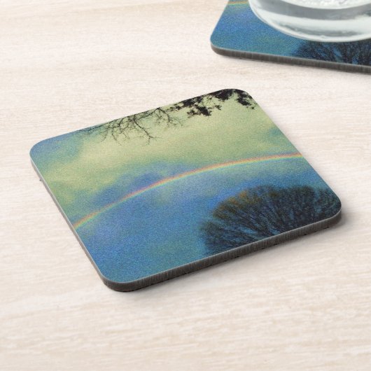 Voller Regenbogen im Seurat-Stil Untersetzer (Linke Seite)