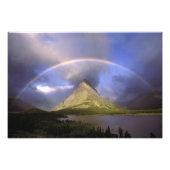 Voller Regenbogen und stürmischer Himmel über Grin Fotodruck (Vorne)