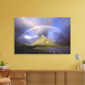 Voller Regenbogen und stürmischer Himmel über Grin Leinwanddruck (Insitu (Wohnzimmer))