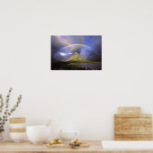 Voller Regenbogen und stürmischer Himmel über Grin Poster (Küche)