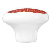 Voller reifer roter Appell in Pointillismus-Knobs Keramikknauf (Seitenansicht)