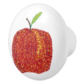 Voller reifer roter Appell in Pointillismus-Knobs Keramikknauf (Rechts)