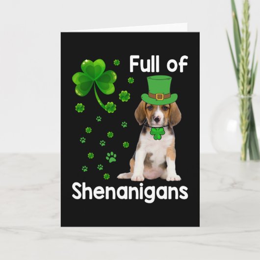 Voller Shenanigans Dog St Patricks Day Karte (Vorderseite)