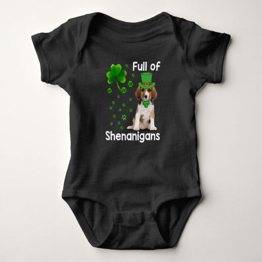 Voller Shenanigans Hund St Patricks Day Baby Strampler (Vorderseite)