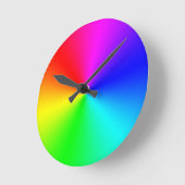 Voller Spektrum-Regenbogen Runde Wanduhr (Winkel)