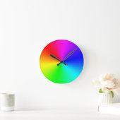 Voller Spektrum-Regenbogen Runde Wanduhr (Zuhause)