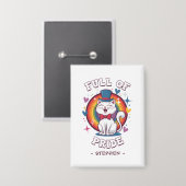 Voller Stolz | LGBTQ Cat Pride Button (Vorderseite/Rückseite)