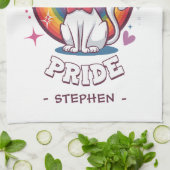 Voller Stolz | LGBTQ Cat Pride Geschirrtuch (Gefaltet)