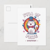 Voller Stolz | LGBTQ Cat Pride Postkarte (Vorne/Hinten)