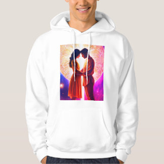 Voller T_Shirt-Farbstil mit weißer Liebe ... Hoodie